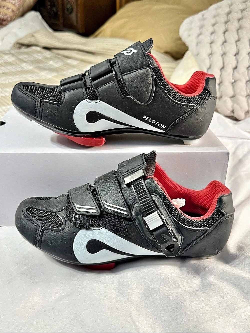 Peloton Cycling Shoes Black & Red EU 38